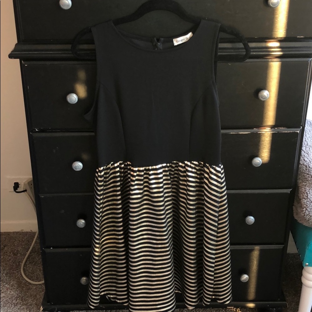 Ginger G Party Dress with Metallic Skirt Size LG